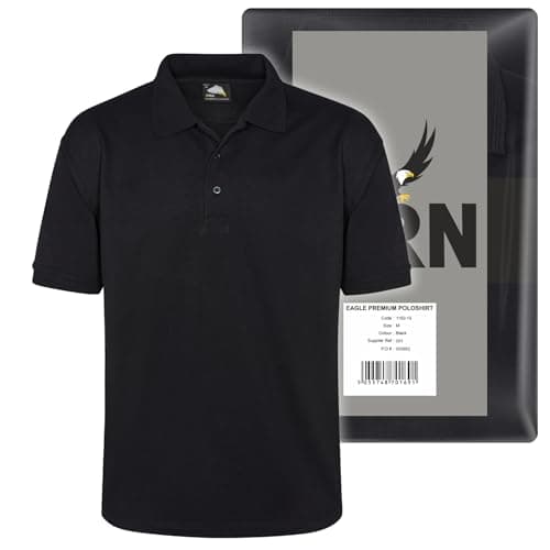 Image of ORN Black Polo Shirt for Men Adult, Heavyweight Polo T-Shirt for Work & Casual Wear, Hard-Wearing Premium Quality Mens Workwear Poloshirt, 1150-3XL