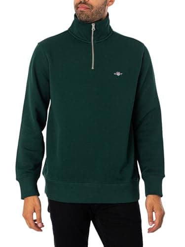 Image of GANT REG Shield Half Zip Sweat, Tartan Green, L