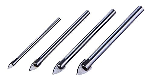 Image of Amtech F0970 Glass and Mirror Drill Bit Set, Carbide Tipped for Precision Cut, 4 Piece, 3mm, 5mm, 6mm and 8mm
