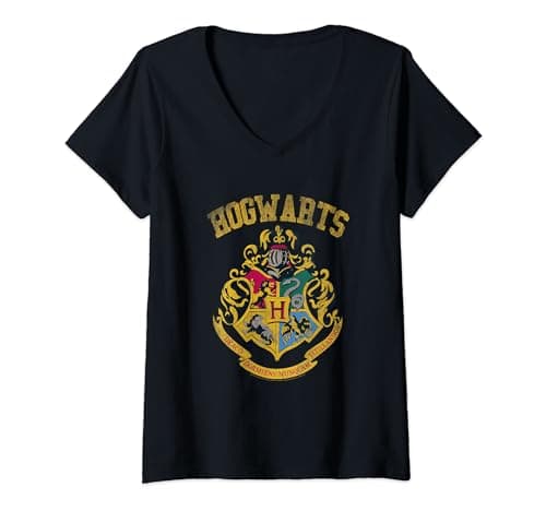 Image of Womens Harry Potter Varsity Crest V-Neck T-Shirt