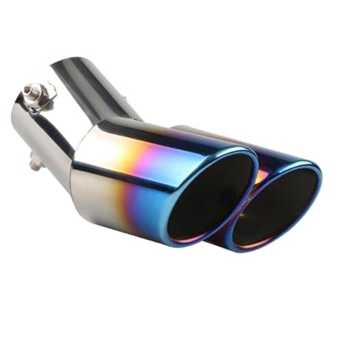 Image of CGREAGH Dual Exhaust Tip Tailpipe, for Peugeot 206 206 S 206 SW 206 SW 206Cc 207 207Cc 207 SW 208 Stainless Steel Rear Muffler Twin Outlet Decorative Protector Modification,C