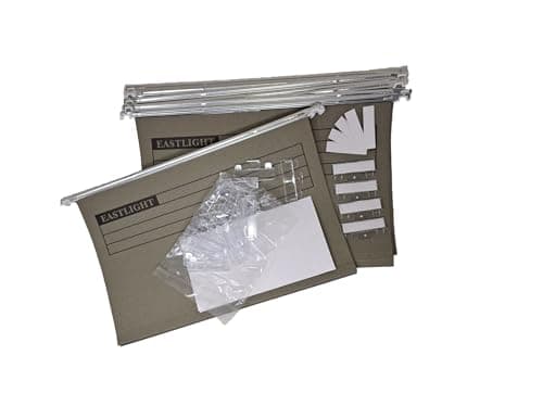 Image of Eastlight A4 Suspension Files with Tabs and Inserts Pack of 20 ** Check Size Before Ordering **