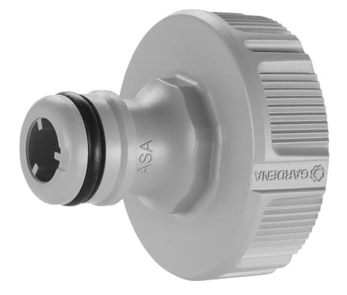 Image of Gardena tap Connector 33.3 mm (G 1 inch): Adapter for Connecting a Water Hose, Anti-Splash Technology, Frost-Proof, Original System, Packed Loose (18222-20)