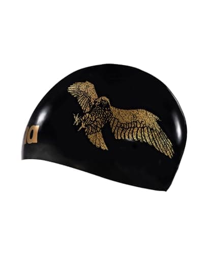 Image of Arena 50th Anniversary Signature Collection Kristof Milak Unisex Adult Pro II Molded Silicone Swim Cap for Training and Racing, FINA-Approved, One Size Fits Most, Black