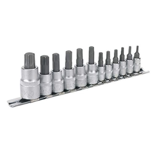 Image of Sealey Ak6213 TRX-Star Socket Bit Set 12Pc 1/4 3/8 and 1/2Sq Drive