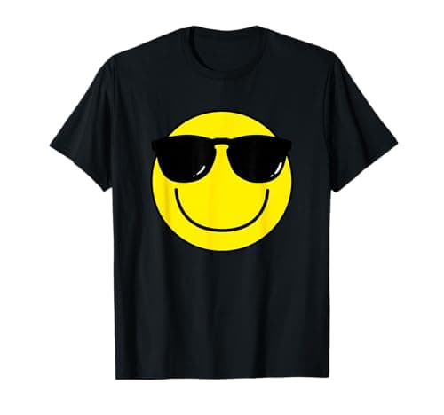 Image of Cool Smile Face Emoticon Sunglasses Smile Face T-Shirt