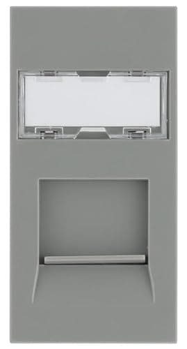 Image of BG Nexus Grey EMRJ45C6G CAT6 RJ45 Outlet Euro Module IDC Data Socket Ethernet