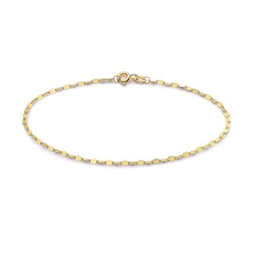 Image of CARISSIMA Women's 9 ct Yellow Gold Sparkle Forzatina Chain Bracelet of Length 18.5 cm/7.25 Inch