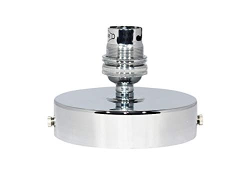 Image of Chrome Ceiling Rose Light Pendant Fitting Flat Ceiling Pendant Light Fitting Modern B22 40W Lamp Holder (Chrome)