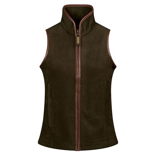 Image of Regents View Womens Outdoor Full-Zip Fleece Gilet, Sleeveless Body Warmer. With Windproof, Breathable, Insulating Features. (UK, Numeric, 10, Regular, Regular, Forest Green)