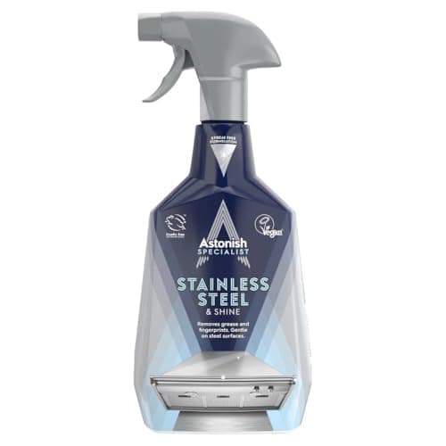 Image of Astonish Specialist Stainless Steel and Shine Spray, for Polished Surfaces, Clear Waters, 750ml
