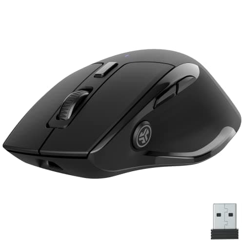 Image of JLab JBuds Bluetooth Mouse, Rechargeable Wireless Mouse - Tri-Mode (BT 5.2/5.2/2.4Ghz) with USB-Dongle, Ergonomic, Full-Size Multi Device Silent Mouse for Laptop, PC, Computer, iPad, Mac, Tablet