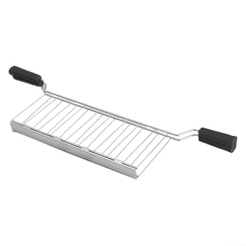 Image of Stainless Steel Sandwich Cage for Toasters- Heatproof Bread Holder Clip with Handles for Bagels Buns Teacakes- 43CM Kitchen Gadget Accessory- Grey(Black)
