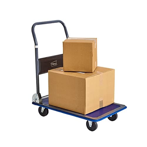 Image of Neo Heavy Duty Aluminium Folding Sack Trolley Hand Truck Barrow Transport Wheels Extendable Handle (150 kg)