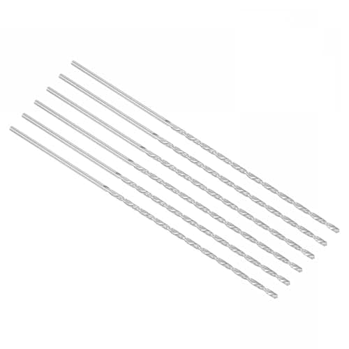 Image of ROWORKX 6Pcs 2.5mm x 160mm Extra Long HSS Twist Drill Bits - Straight Shank Spiral Drill Bits for Wood, Metal, Aluminium, Plastic