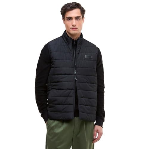 Image of Barbour International Aldon Quilted Gilet, Black (UK, Alpha, M, Regular, Regular, Black)