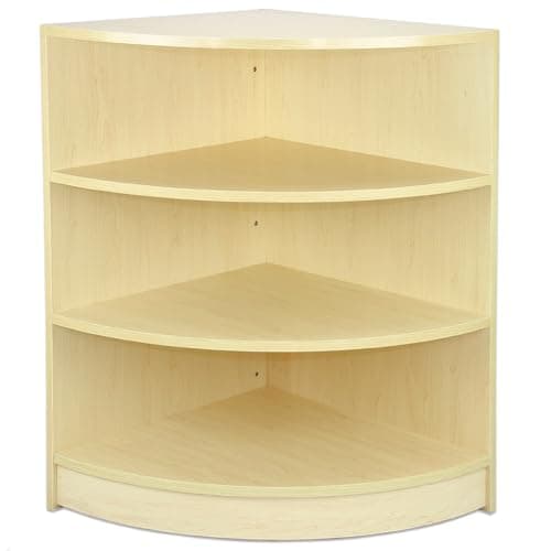 Image of Shop Corner Counter Maple LM60 Retail Storage Unit Modular Curved Display Showcase Cabinet Reception Clothing Jewellery Store 3 Internal Shelves Open Front 60cm x 90cm x 60cm MDF Melamine