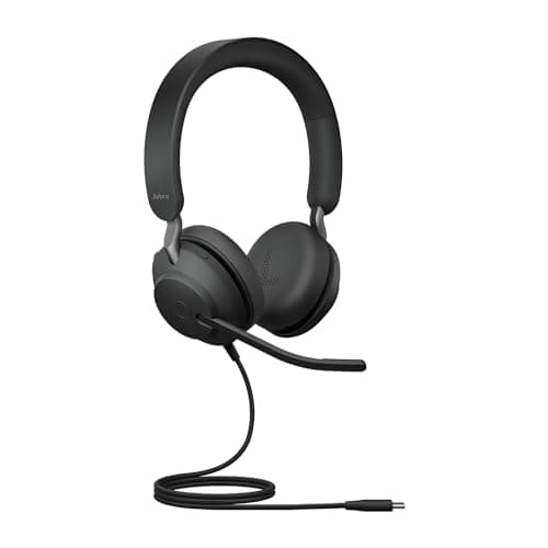 Image of Jabra Evolve2 40 SE Wired Noise-Cancelling Stereo Headset With 3-Mic Call Technology and USB-A Cable - Works with all Leading Unified Communications Platforms such as Zoom and Google Meet - Black