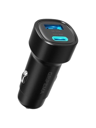 Image of GRIFEMA Car Charger 48W, Dual Port Cigarette Lighter USB Charger with 30W PD and 18W QC 3.0 USB-A, Fast Charger for iPhone 16 15 14 13 12 11 Pro Max, Samsung Galaxy S25 S24 Ultra, iPad