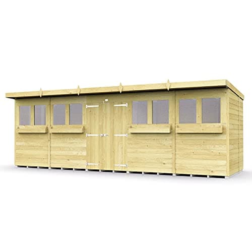 Image of Total Sheds 20x6 Pent Summer Shed Double Doors Fast 2-5 Days Delivery Anywhere In The U.K