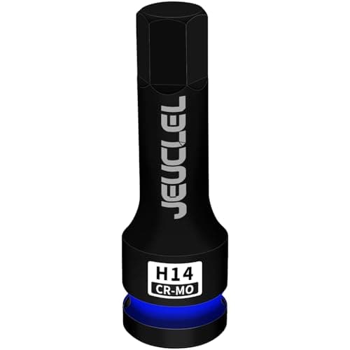 Image of JEUCLEL 14mm Hex Impact Bit Socket, H14 1/2-Inch Impact Drive Allen Socket, Cr-Mo Steel Lengthen Hex Screwdriver Adapter for Electric Ratchet Wrenches Fastening Screws