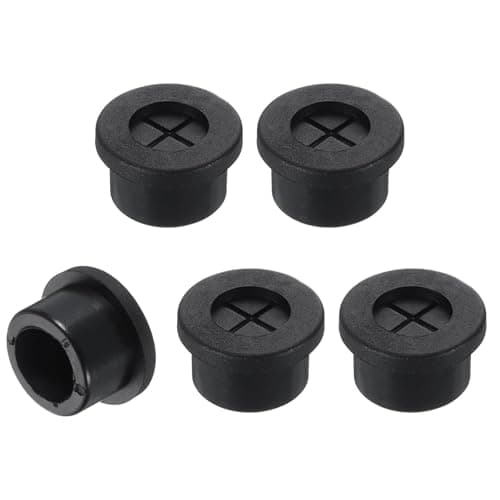 Image of TA-VIGOR 5Pcs Rubber Desk Cable Grommet, 5/8 Inch (16mm) Flexible Cable Hole Cover for Office Desk & Worktops, Quiet Wire Organiser with Tight Fit Cable Port – Black