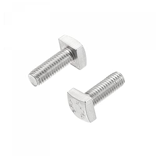 Image of sourcing map Square Head Bolt, 2pcs M8x20mm Fully Thread 304 Stainless Steel Grade C Square Machine Screws