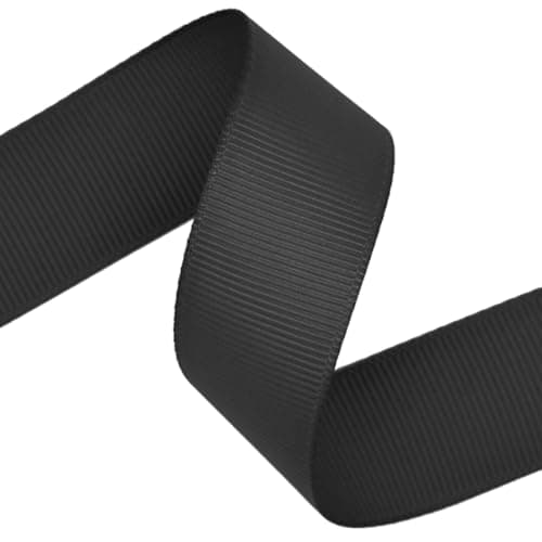 Image of 10 Metres Black Grosgrain Ribbon – 10mm Wide, Polyester Craft Ribbon for Sewing, Gift Wrapping, Hair Bows, Scrapbooking & DIY Projects