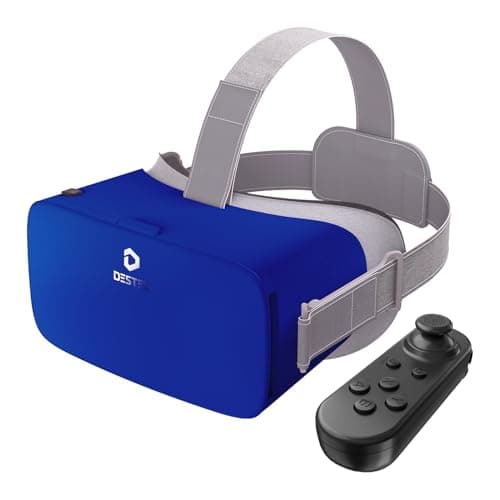 Image of DESTEK V5 VR Headset for Phone w/VR Gamepad, 128 Premium VR apps Included, Anti-Blue Eyes Protected HD Lenses, 110° FOV Virtual Reality Headsets for iPhone, Android Phone