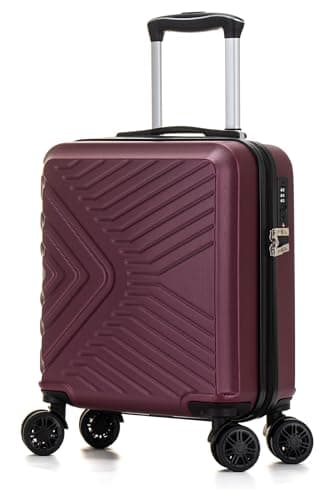 Image of DK Luggage EasyJet 45x36x20 Cabin Bag Carry On Hand Luggage Suitcase ABS147 with 4 Wheels 18 Inch (Red, Underseat)