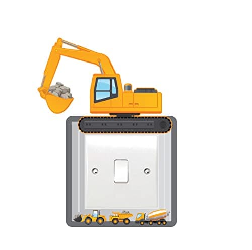 Image of Trucks & Diggers Light Switch Surround Art Vinyl Wall Stickers Children's Bedroom
