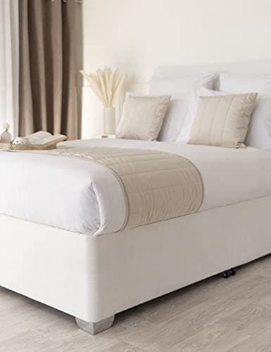 Image of Belledorm 19" Extra Deep Base Wrap Valance Sheet - Transforms a drab looking bed base divan - Luxury Faux Suede (Off White, King)