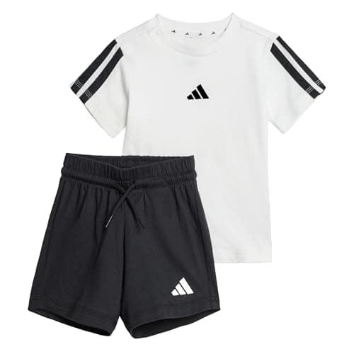 Image of adidas Unisex Baby ESSENTIALS T-SHIRT SET, white/black, 9-12 Months