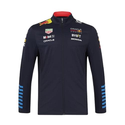 Image of Red Bull Racing Formula One Team - Official 2024 Formula 1 Merchandise - Replica Team Full Zip Softshell Jacket - Night Sky - Unisex (UK, Alpha, M, Regular, Regular, Night Sky)