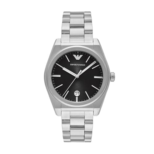 Image of Emporio Armani Watch for Men, Quartz Three Hand Movement and 41mm Case Size with Stainless Steel Strap