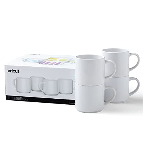 Image of Cricut Stackable Blank Mugs | White | 300ml (10oz) | 4 x Infusible Ink Sublimation Mugs | for use Mug Press Infusible Ink,2009392