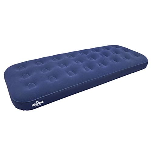 Image of Milestone Camping 88000 Inflatable Flocked Airbed Single Blow Up Mattress/Lightweight Portable Comfortable/Camping, Festivals, Sleepovers, Caravan/Easy Inflate & Deflate/Weatherproof