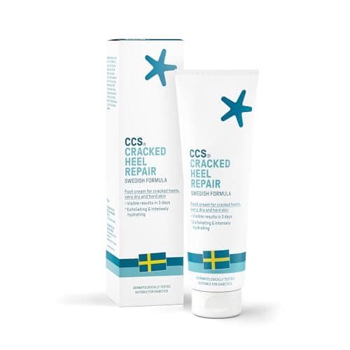 Image of CCS Cracked Heel Repair Cream- Visible Results in 3 Days for Heels and Very Dry Feet, Contains 25% Urea Lactic Acid, Clinically Tested, 125 ml