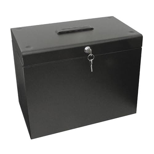 Image of Cathedral Products A4 Steel File Box with Starter Pack of 5 Suspension Files - Black