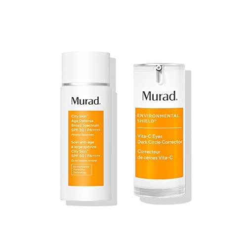 Image of Murad Environmental Shield Protect Correct Duo | Mineral Face Sunscreen SPF 50 Cream | Luminous Glow Dark Circle Corrector | Gold-Stabilized Vitamin C | Eye Serum with Antioxidant Defence
