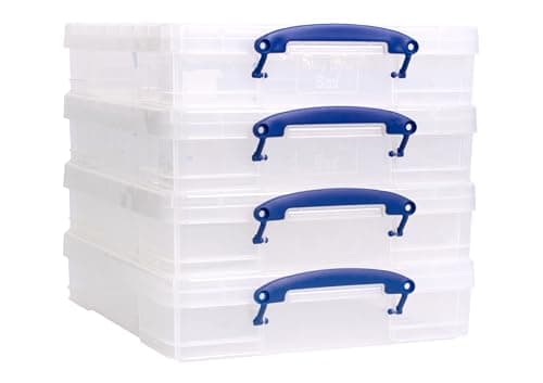 Image of Really Useful Plastic Storage Box 7L Clear Pack of 4