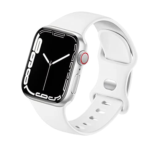 Image of HdanMole Sport Strap Compatible with Apple Watch Straps 40mm 38mm 41mm 42mm 44mm 45mm 46mm, Silicone Strap Replacement for iWatch Bands Series 11 10 9 8 7 6 5 4 SE 3 2 1 Women Men, White