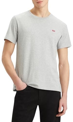 Image of Levi's Men's Ss Original Housemark Tee- Core Chesthit Logo T-Shirt, Mid Tone Grey Heather Jersey, XL