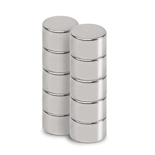 Image of MAUL Neodymium Disc Magnet - Flat, Round, Silver - Ø 8 x 5 mm - Pack of 10