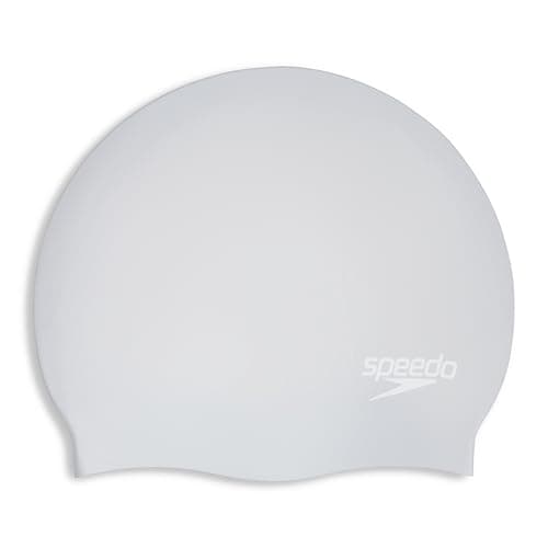 Image of Speedo Unisex Long Hair Cap | Swim Cap | Snag Free | Easy-On, Silver, One Size