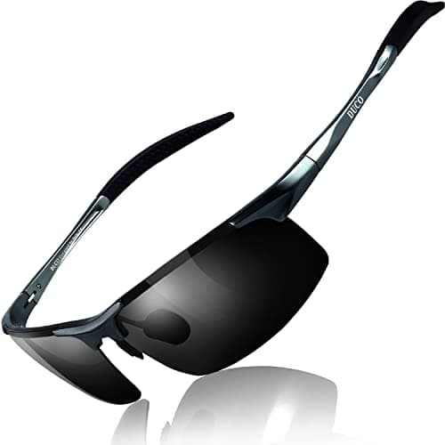 Image of DUCO Men's Driving Sunglasses Polarised Glasses Sports Eyewear Fishing Golf Goggles 8177S (Gunmetal Frame,Gray Lens)