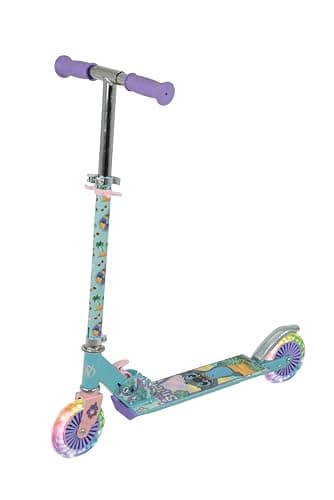 Image of Stitch Kids Scooter for Girls and Boys - Folding Inline - For Boys and Girls - Adjustable Light Up Scooter - Wheels Light Up - 58x30x80cm