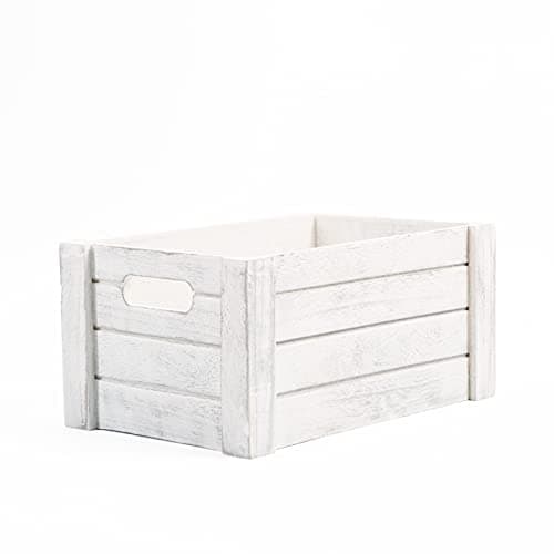 Image of Wickerfield Wooden Crates with Cutout Handles Under Bed Storage Boxes Cube Christmas Eve Large Gift Box Dog Toy Hamper Baskets for Gifts Empty (Grey, Large)