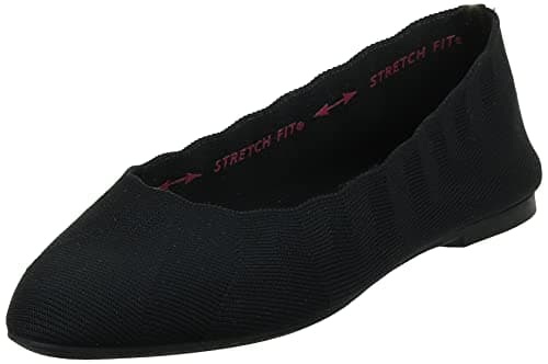 Image of Skechers Women's Cleo-Bewitch-Wide-Ballet Flat, Black, 6 UK