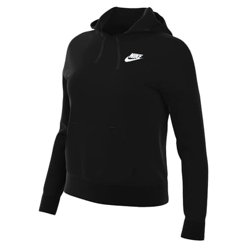 Image of NIKE DQ5793-010 W NSW CLUB FLC STD PO HDY Sweatshirt Women's Black/White Size 2XL-S